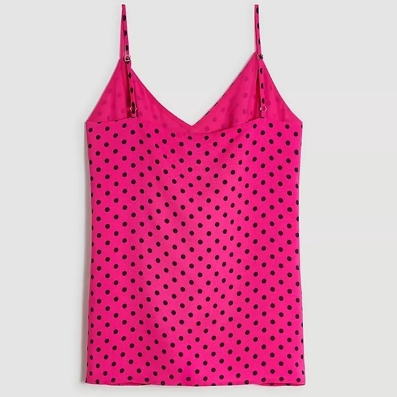 Ann Taylor Petite Women’s Polka Dot Drapey Cami XS P Hot Pink Strappy Tank - Picture 3 of 6